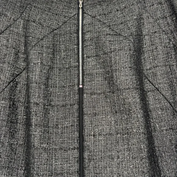 WILLOW Charcoal Grey Metallic Pencil Skirt Exposed Back Zipper Womens Sz 8 - Picture 6 of 9